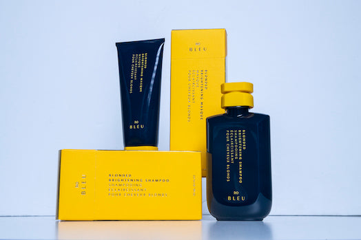 Review your blonde with NEW BLONDED Brightening Shampoo & Masque from R+Co BLEU. Image