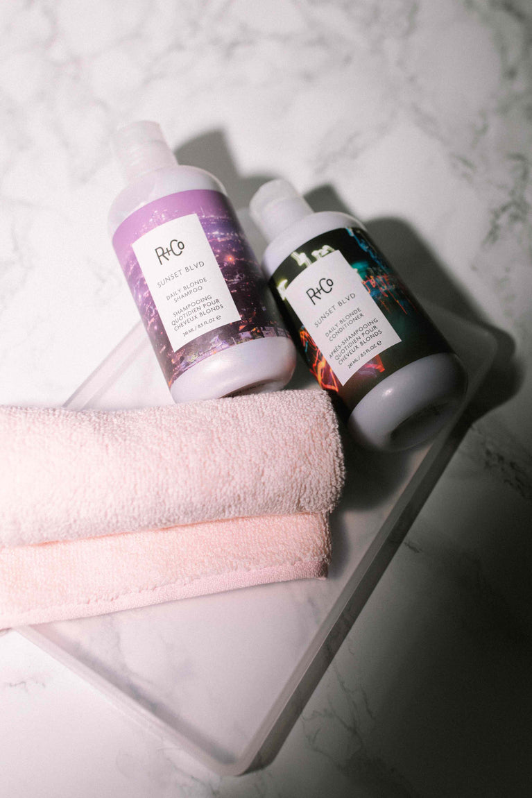SUNSET BLVD Daily Blonde Shampoo + Conditioner Liter Set R+Co